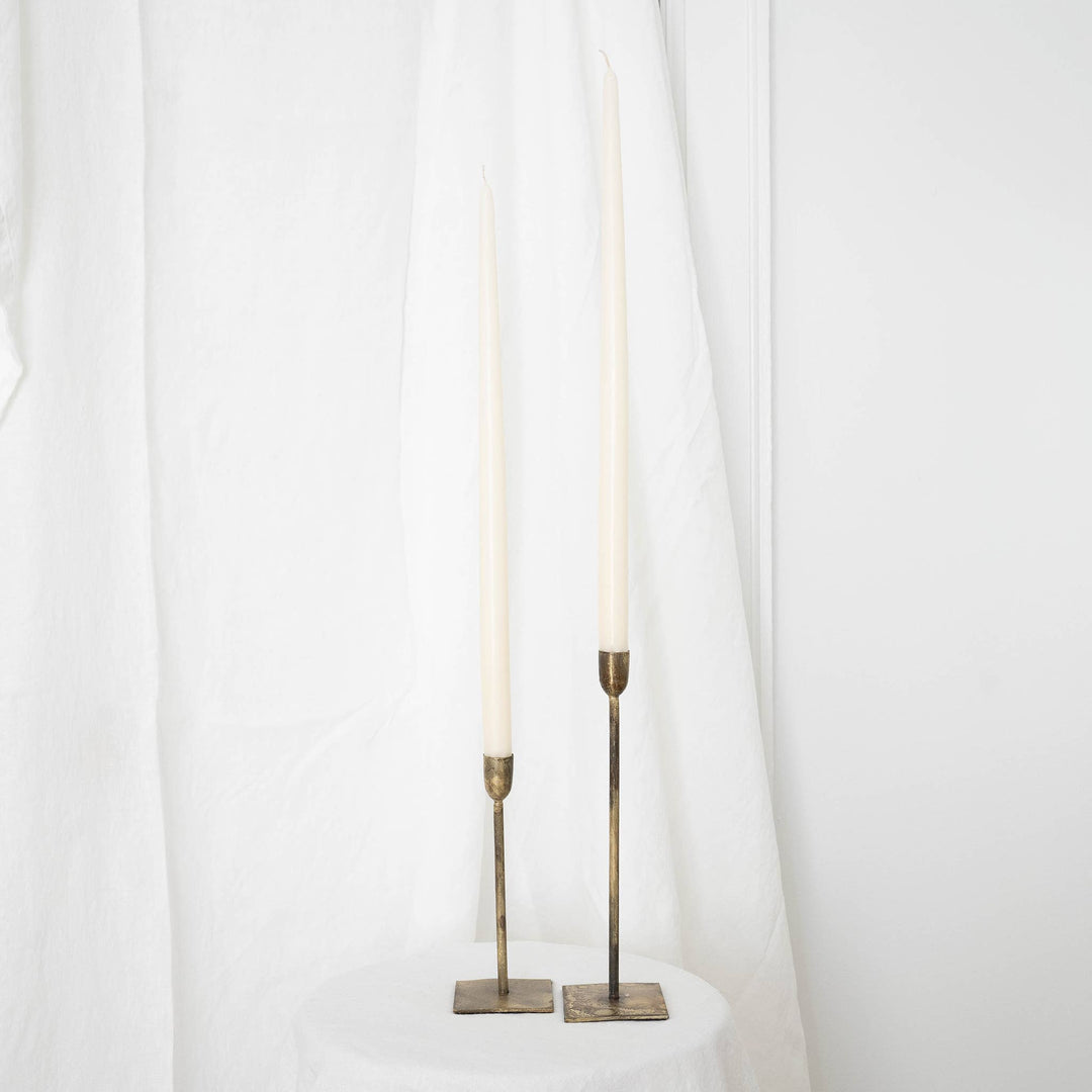 Set of 2 Taper Candles Ivory