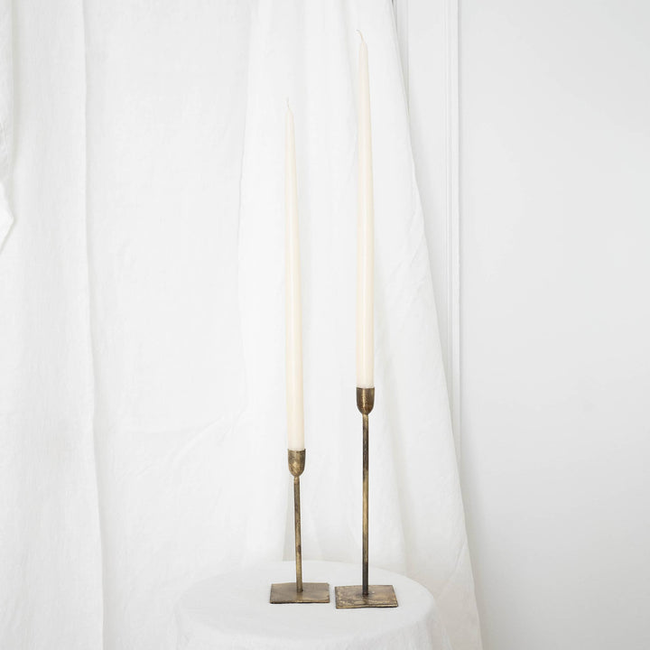 Set of 2 Taper Candles Ivory