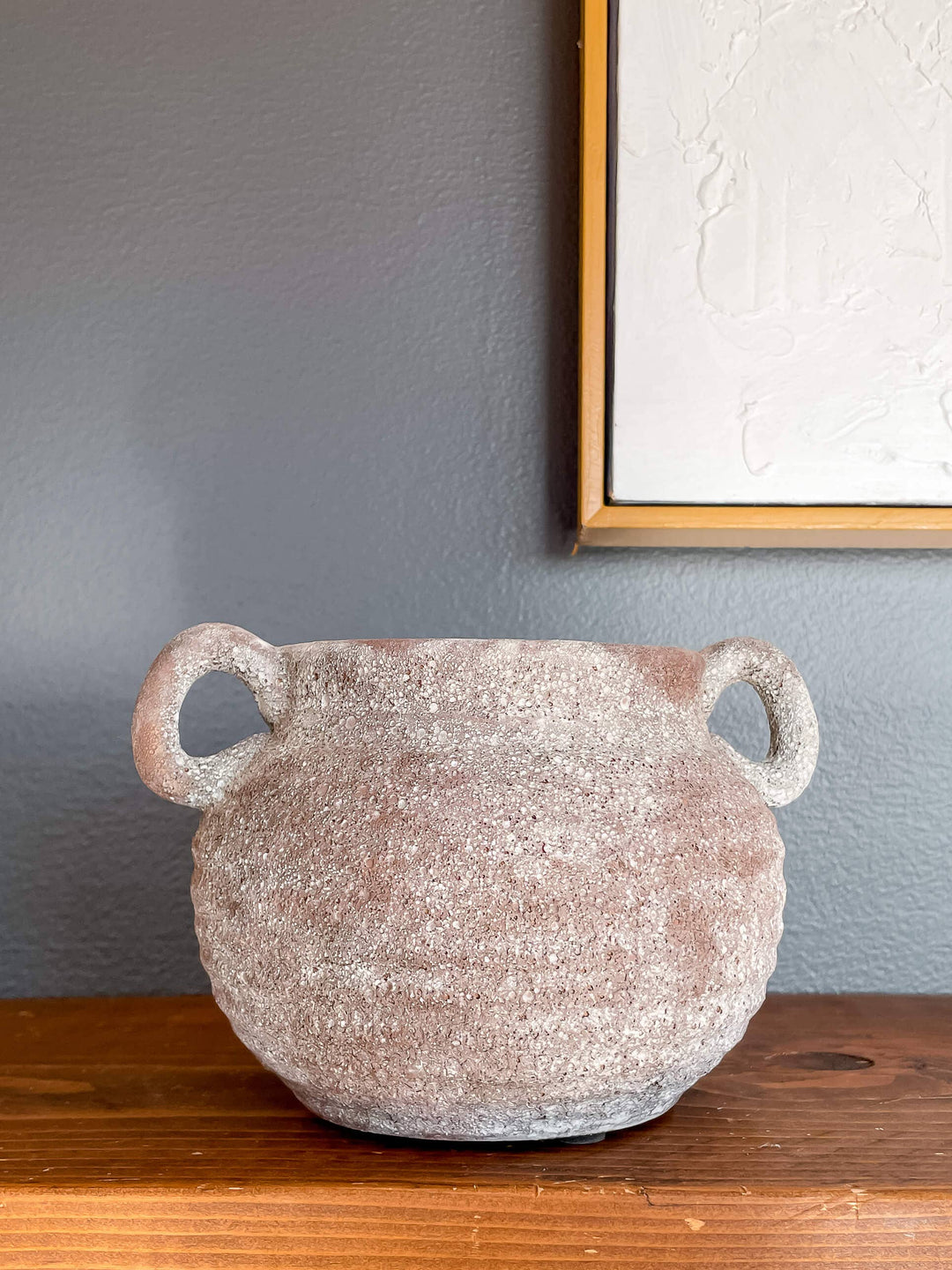 Brown Ceramic Vessel with Handles