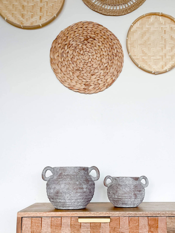 Brown Ceramic Vessel with Handles