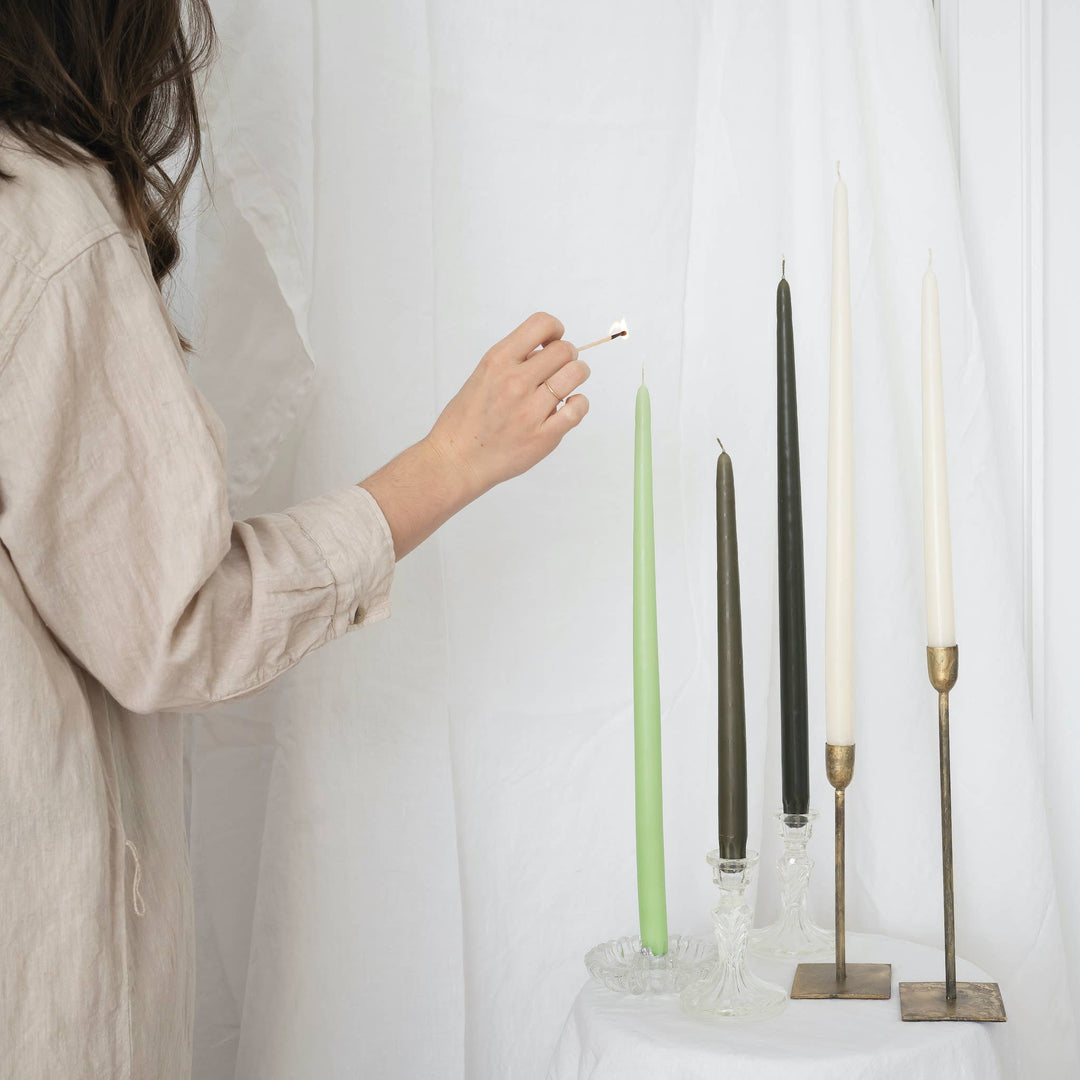 Set of 2 Taper Candles Ivory