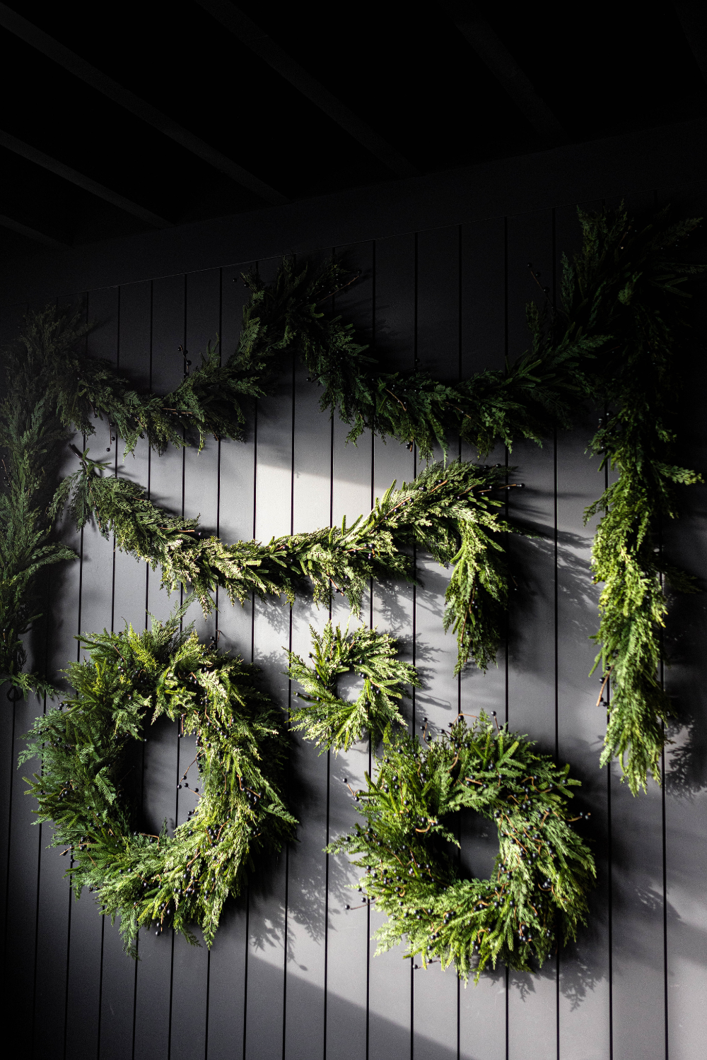 Luxe B Co - Navy Plum Berry Norfolk Cypress Real Touch Wreath - 14"