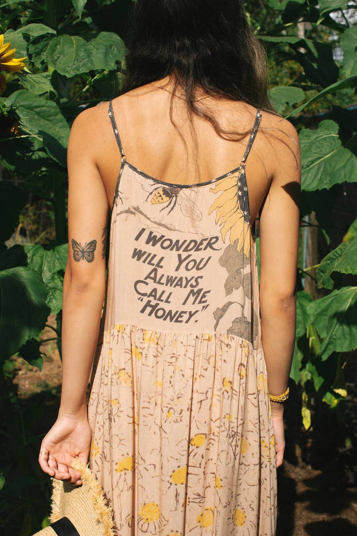 Market of Stars (Worldwide) - Milk & Honey Bohéme Long Maxi Slip Dress w/ Bee, Sunflower