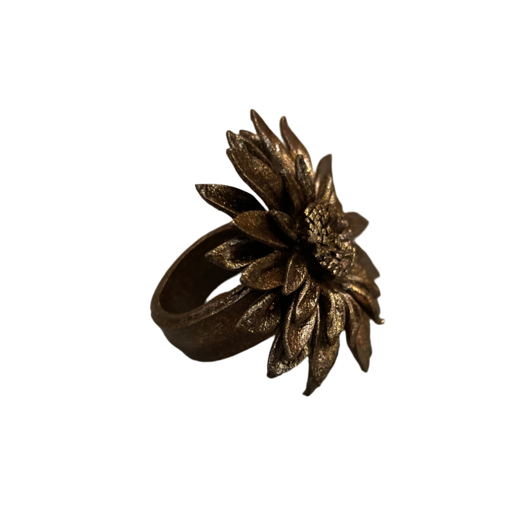 Suzie Blue Canada - Leather Flower Ring