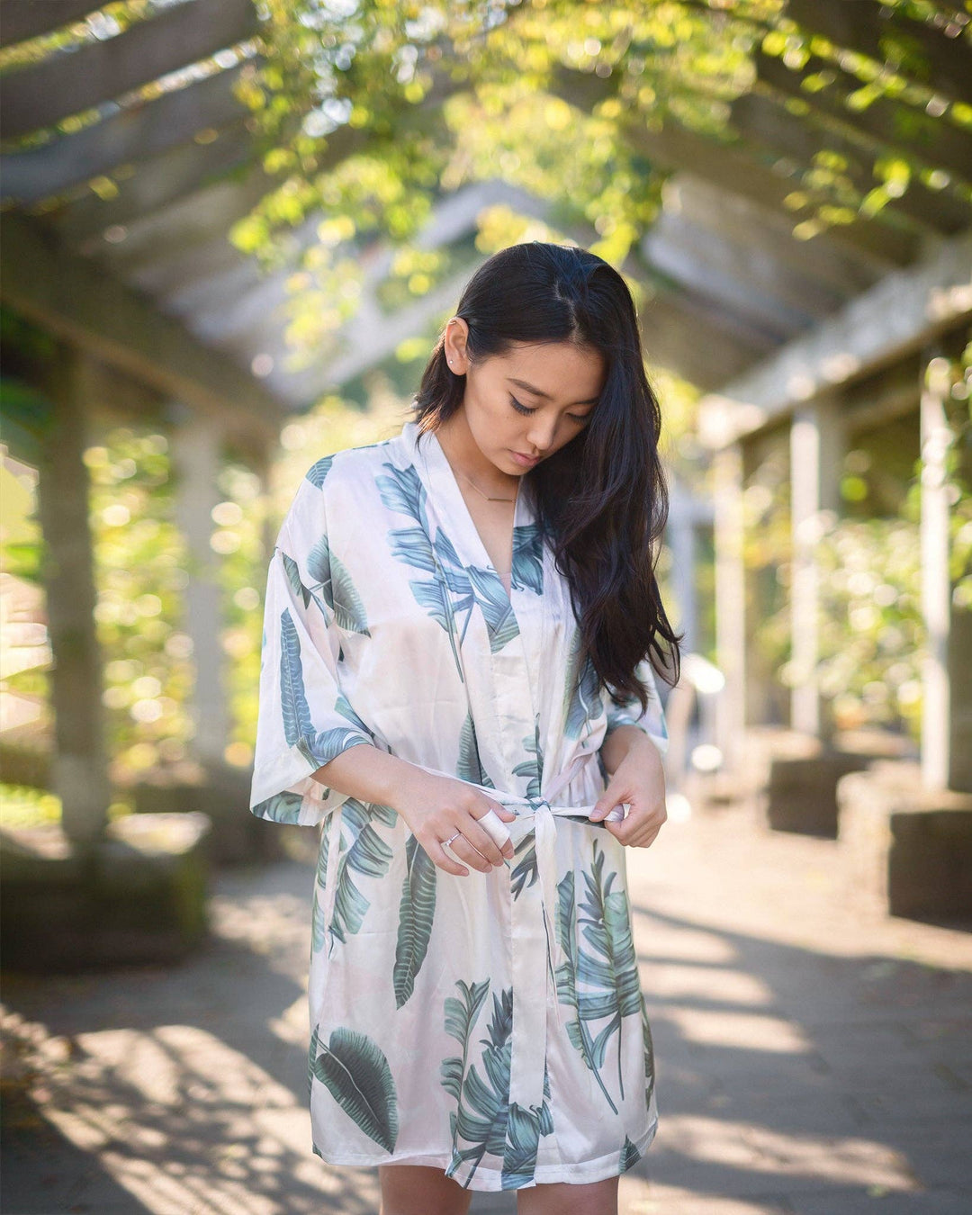 Palm Kimono Robe Style with Pockets