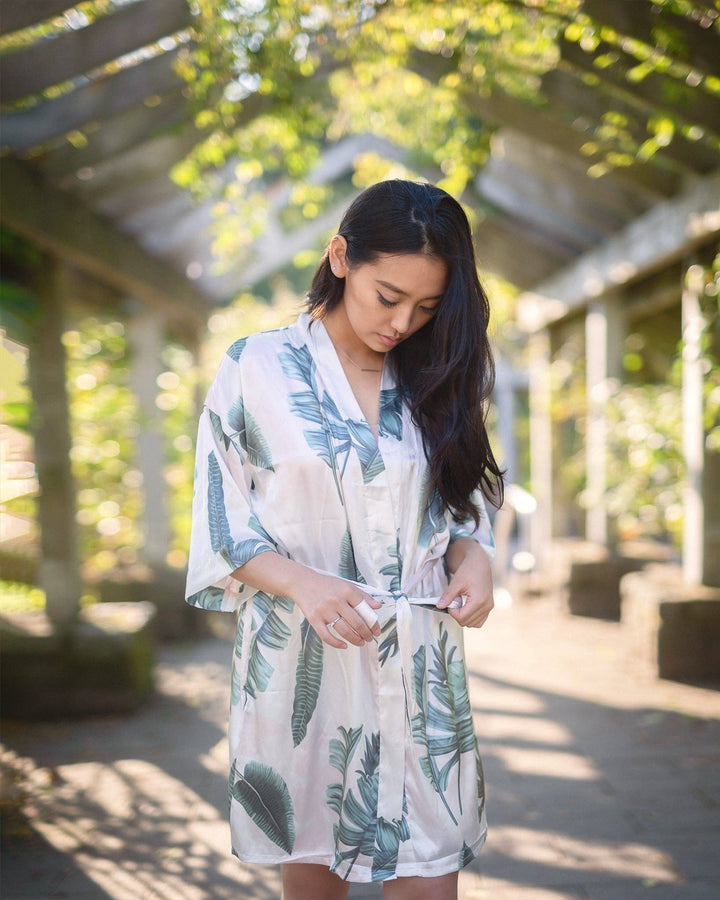 Palm Kimono Robe Style with Pockets