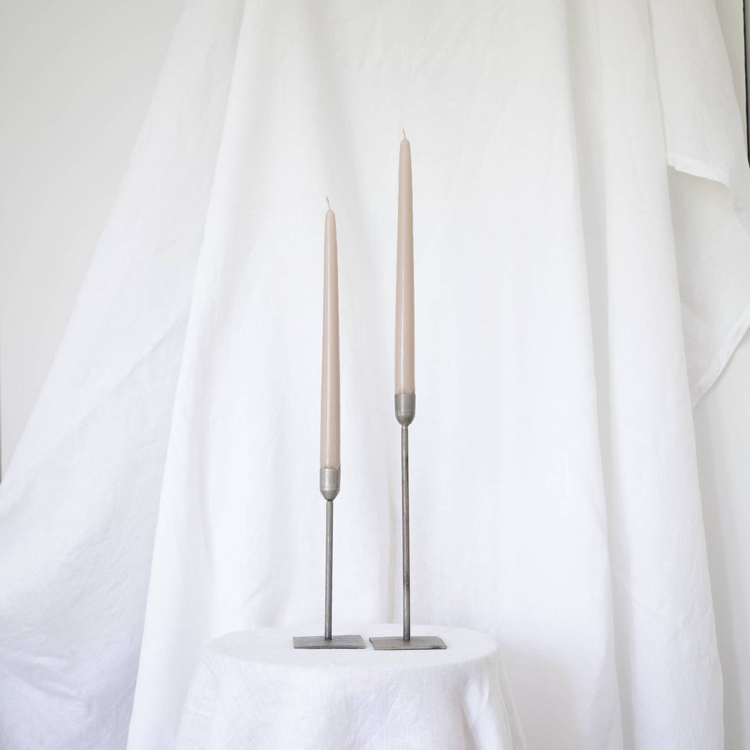 Set of 2 Taper Candles Oatmeal