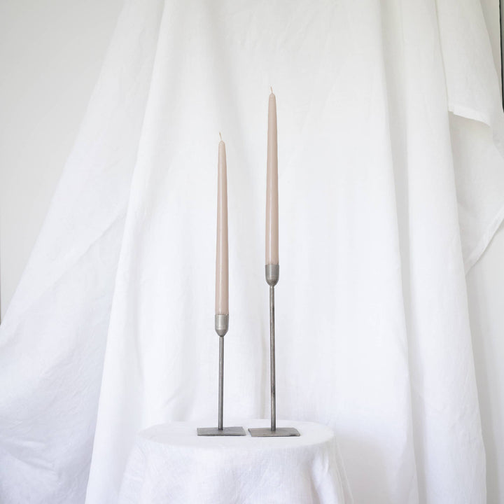 Set of 2 Taper Candles Oatmeal