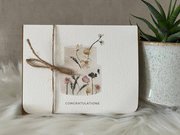 Paper Kuts - Floral Wedding Cake - Congrats Card, Includes Kraft Envelope