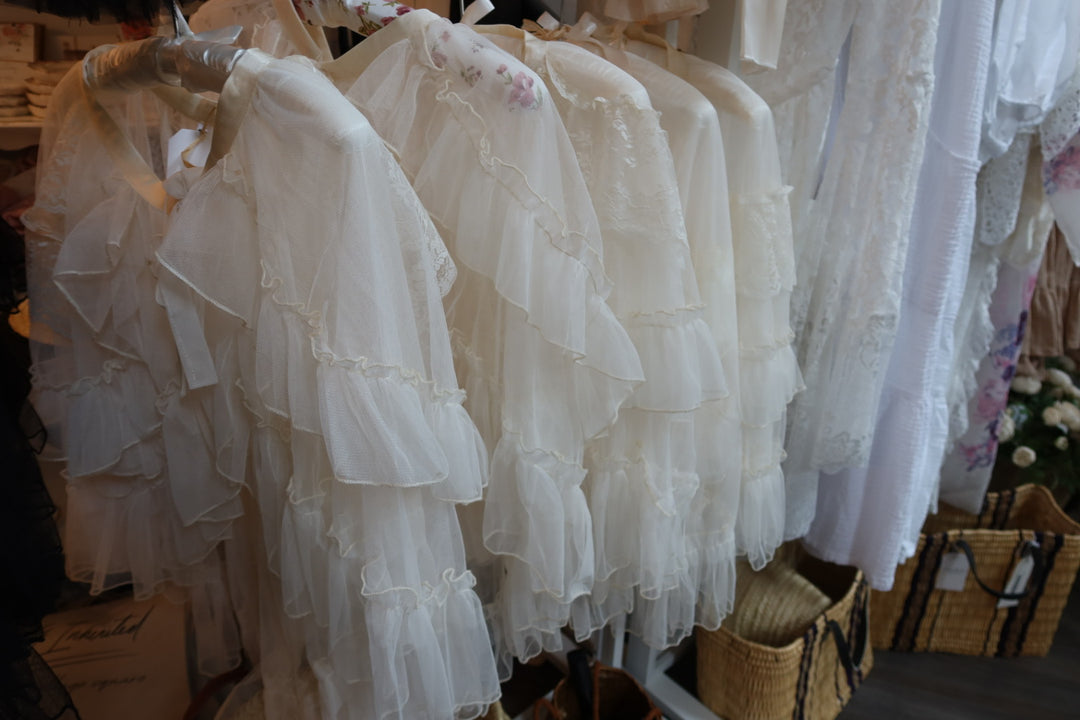Sheer High Low Ruffle Tie Waist Skirt