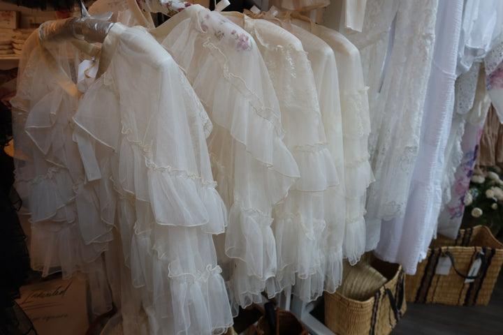 Sheer High Low Ruffle Tie Waist Skirt