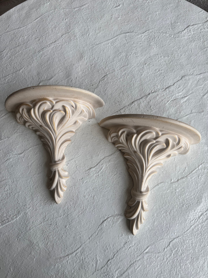 Ornate Cream Sconce Set